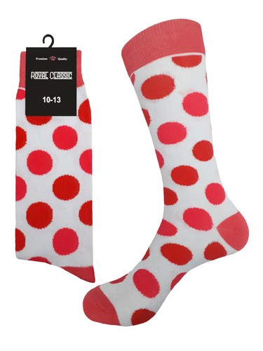 1-3 Dress Socks Polka Dot Multicolor Socks Cotton Size 10-13 FIRST QUALITY - Picture 4 of 10