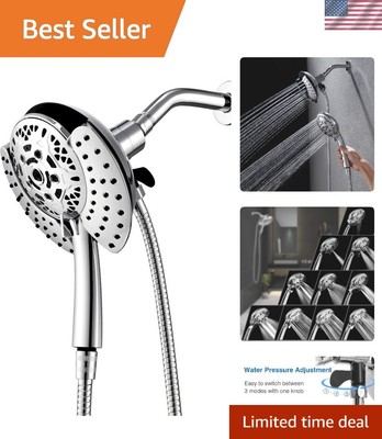 2-in-1 High-Pressure Shower Head - Handheld & Rain Shower with 59'' Hose