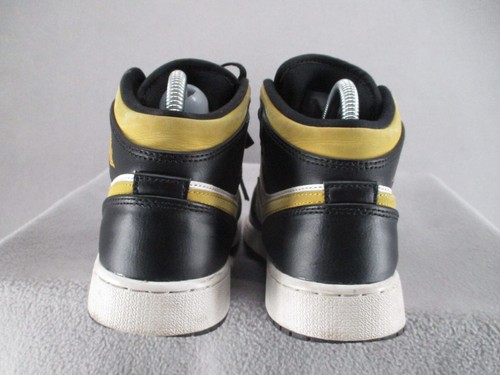 Jordan 1 Shoes Kids 5Y Black Gold White Mid Camo GS Grade School Logo Sneakers - Picture 6 of 17