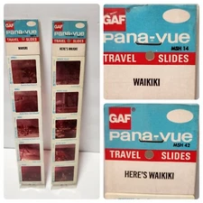 Vintage GAF Pana-Vue Travel Slides - Waikiki Hawaii Souvenir