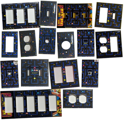 Pac-Man Pacman Spiele Lichtschalter Duplex Steckdose Wand Abdeckplatte Wohndeko - Bild 1 von 45