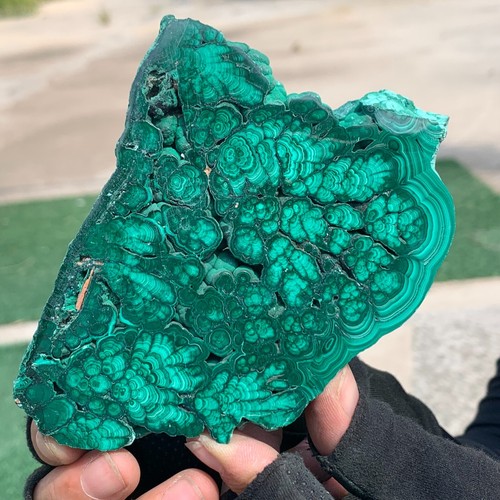 333G Malachite Naturale Trasparente Grappolo Campione di Minerale Grosso - Foto 14 di 14