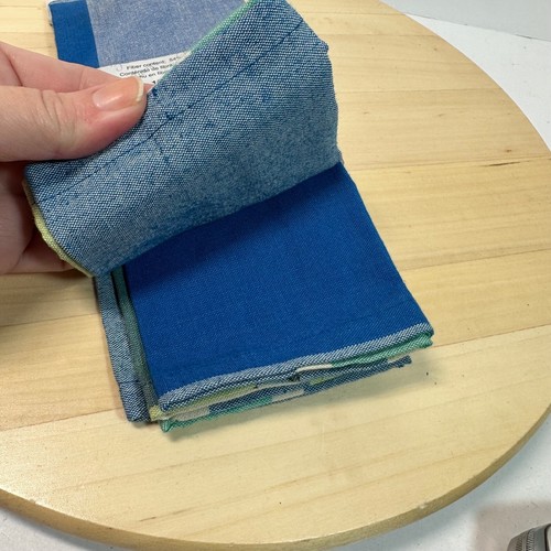2 Fiestaware Dinnerware Napkins Homer Laughlin Company Blue Green Plaid New - Picture 4 of 4