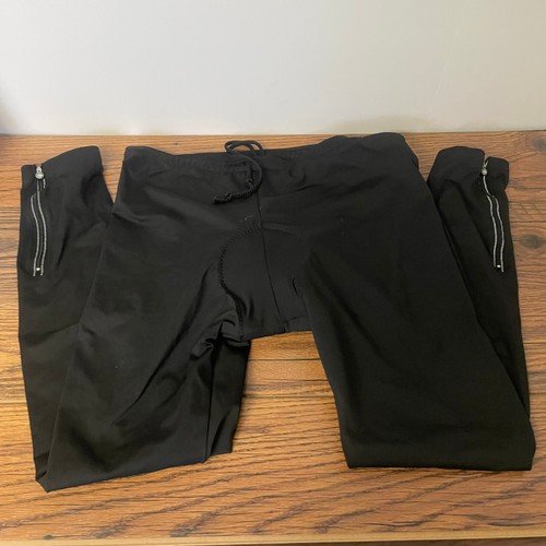 CYCLEWEAR Men’s TXXL Black Padded Cycling Pants Bike Tights New with Zippers