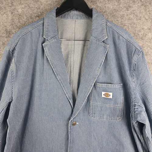 Dickies Jacket Mens Extra Large Blue Hickory Striped Blazer Oversized NEW 9005 - Bild 12 von 16