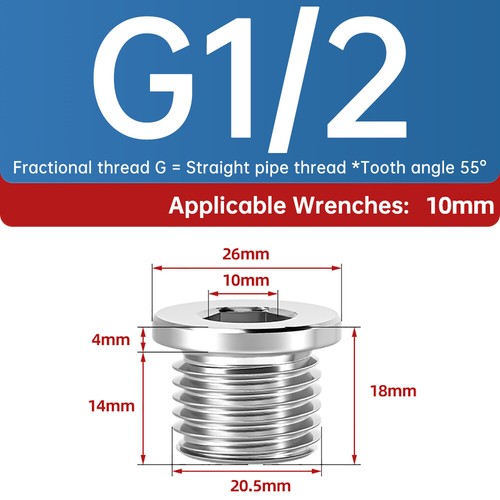 Verschlussschraube DIN 908 Edelstahl V2A Metrisch/Zoll Blindstopfen M8-M48 1"-2" - Bild 10 von 74