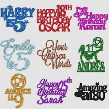 Personalised Happy Birthday Cake Topper Custom Cake Decoration 13 15 20 25 30 35