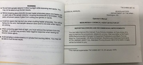 TM3-6665-307-10 Chemical Agent Detector Manual/TM11-5855-239-10 Metascope Manual - Foto 8 di 12