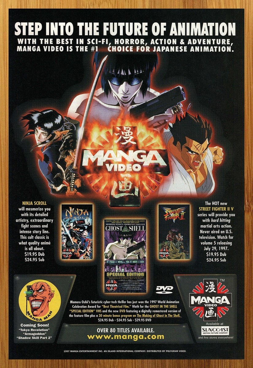 1997 Manga Video Print Ad/Poster Ninja Scroll Ghost in the Shell