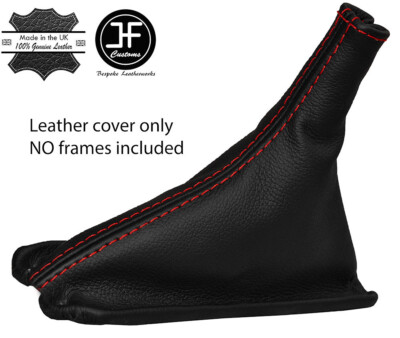 Real Leather Automatic Shift Boot Cover With Red Stitching For