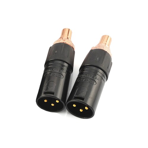 2pcs XLR bis RCA Cinch Female Adapter Rot Kupfer überzogen HIFI Kabel Anschluss - Picture 11 of 14