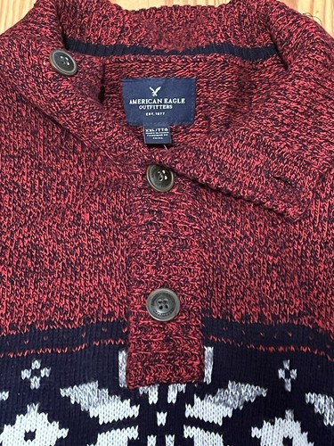 American Eagle mens sweater Red Holiday NWT Very Soft XXL - Picture 8 of 8