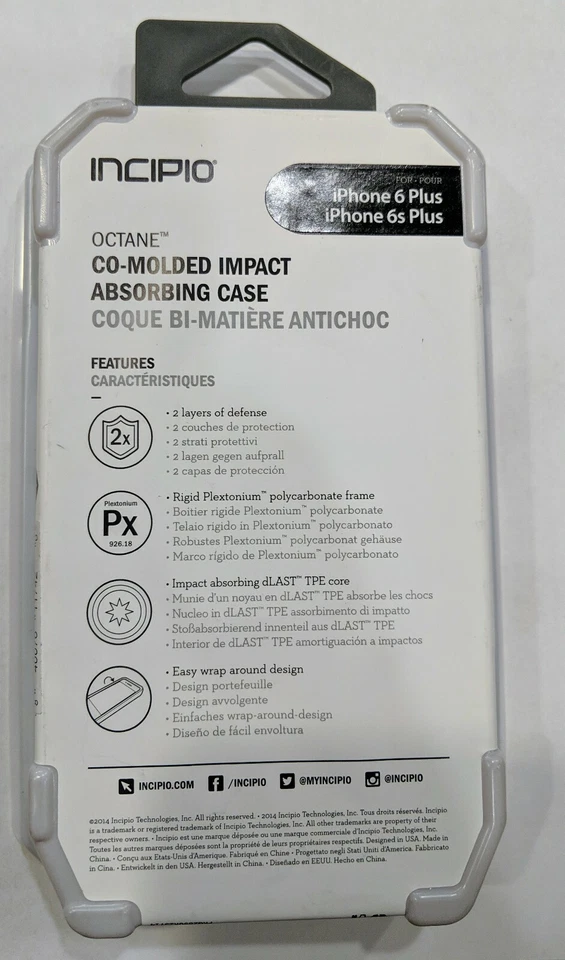 Venta al por mayor Caja de 75 fundas para iPhone 6/6S Plus, Incipio Octano, Naranja Escarcha/Neón Foto 2 de 4