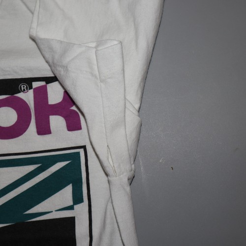 Vintage Reebok Retro Flag Logo Shirt Kids Youth Large USA Made White - Picture 3 of 5