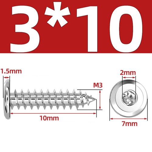 304 Edelstahl Innensechskant Utrathin Flachkopf Blechschrauben M2 M2.3 M6 M8 M10 - Picture 33 of 108