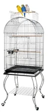 Large Dome Open Top Parrot Bird Cage On Stand for Sun Parakeets Conures Quaker  