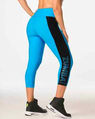 Zumba Destination Zumba Crop Leggings - Sea Me Stuntin  Blue ~ XS S M L XL