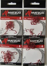 100 (4x25) Matzuo 141062 Red Octopus Sickle Fish Hooks Sizes 6, 1 ,1/0, 2/0, 3/0