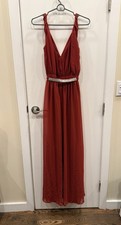 Express Red V-Neck Goddess Flowing Dress Size 8- NWT