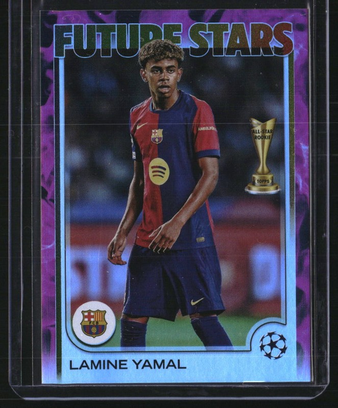 2024-25 Topps UCC Lamine Yamal #27 Pink Inferno Foil FC Barcelona #/75