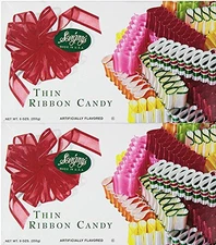 Thin Ribbon Candy - Made in USA. 9 Oz. Box, (2 Pack)