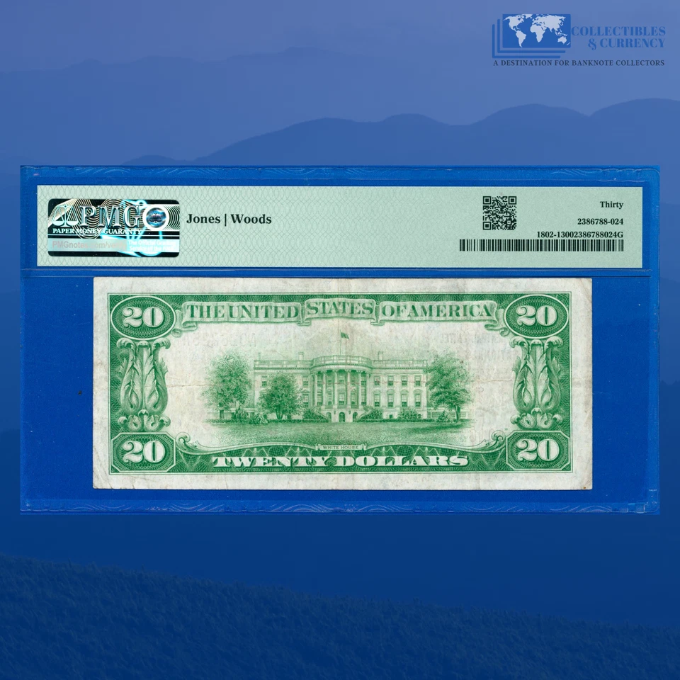 1929 $20 Central United National Bank Of CLEVELAND, OH, Charter #4318, PMG 30 - Image 2 of 3