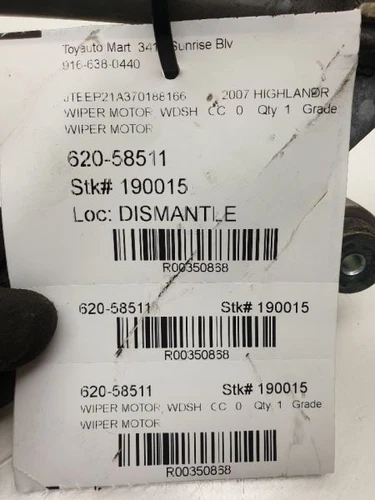 01-07 MOTOR LIMPIAPARABRISAS TOYOTA HIGHLANDER LIMITED - Imagen 11 de 12