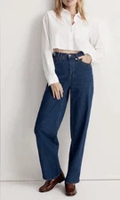 NWT Madewell The Tall Perfect Vintage Wide-Leg Jean Fairdale Wash Size T24