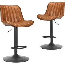 Chair 2-piece set of bar stools, rotatable and adjustable high stools