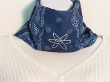 Multi-purpose Scarf/Bandana/Pirate Cap/Desert Cap Paisley Navy Blue 20"x10" NEW