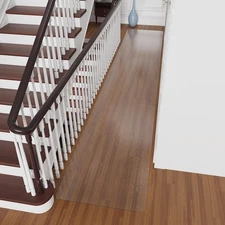 2'x6' Vinyl Runner Rug for Hallway, Clear Waterproof Kitchen Mat for Floor, N...