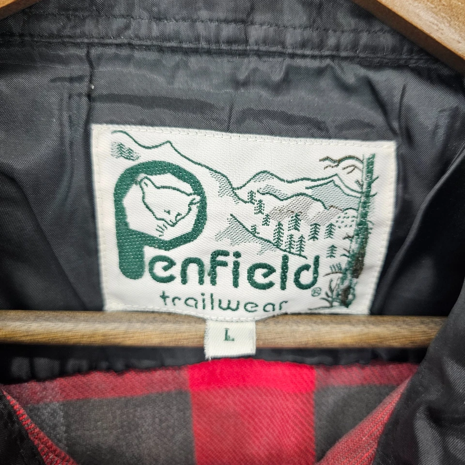 Penfield Trailwear Shirt Mens Medium Red Plaid VTG 80s Work Lumberjack Overshirt - Image 3 of 4