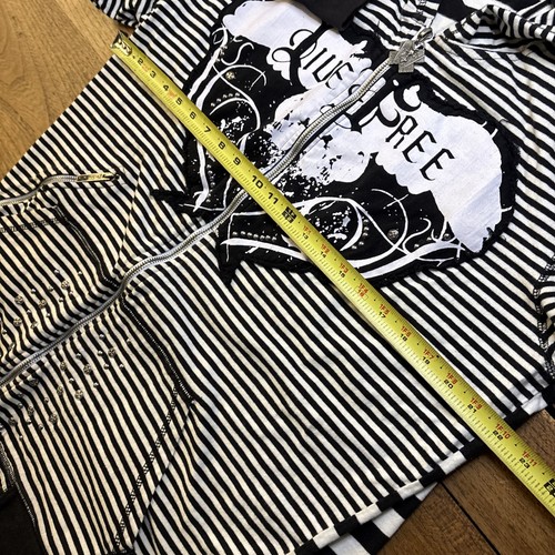 Y2K BLAC Label Premium Striped Full Zip Hoodie Size 3XL Grunge Emo Punk - Bild 12 von 14