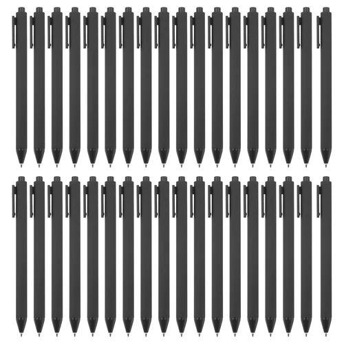 100 Pack Black Barrel Click Pens 1.0MM Black Ink Ballpoint Pens Black