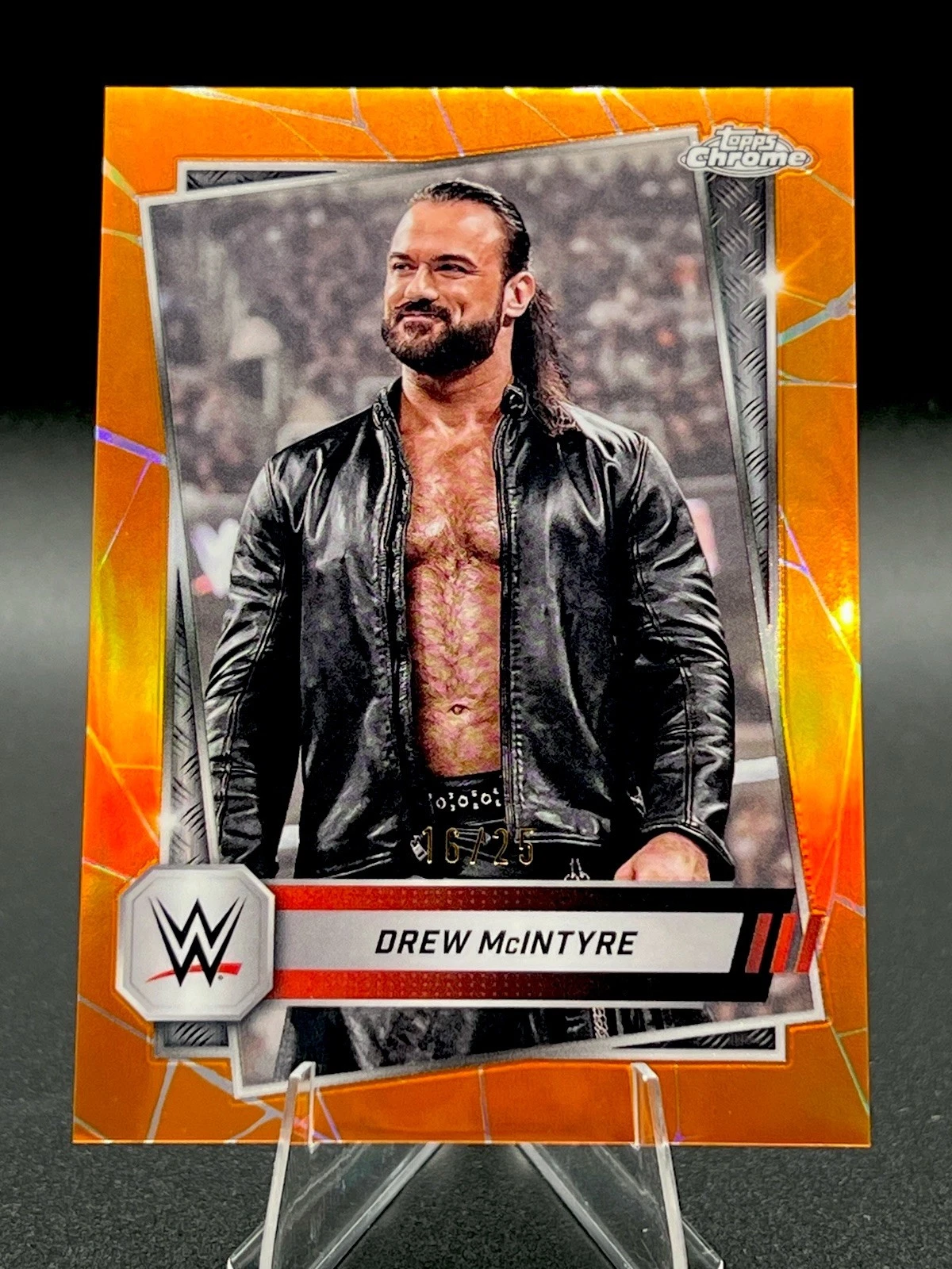 2025 Topps Chrome WWE Drew McIntyre Orange Refractor 16/25