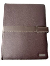 Franklin Covey Brown Note Pad Folio Monarch Notebook Cover Binder 12.5” x 9.5”