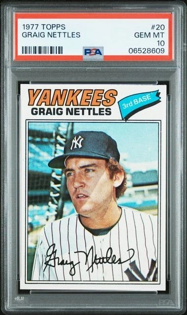 1977 Topps Baseball Graig Nettles Karte #20 Graded PSA 10 Yankees