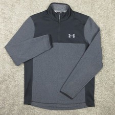 Under Armour Sweater Mens Medium Gray Infrared ColdGear Quarter Zip Pullover