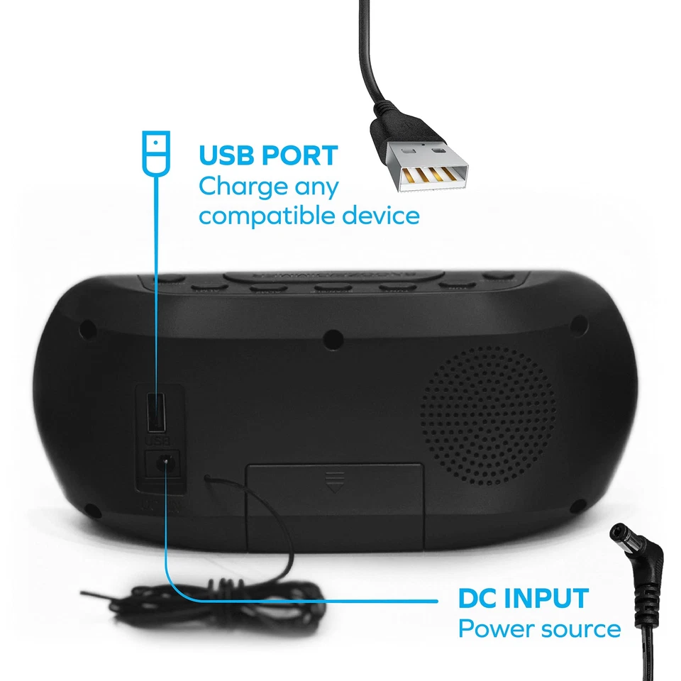 Coby Digital Dual Alarm Clock with FM Radio - Large LED Display Bedside Clock... - Image 4 of 4