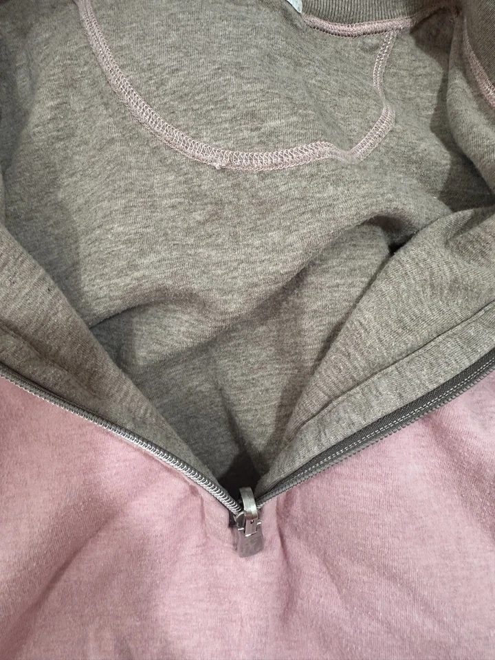 Lady Hathaway женщин светло-розовый/бежевый длинным рукавом 1/4 молнии свитер S/P - Изображение 2 из 4