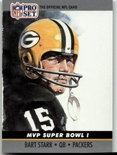 Bart Starr 1990 Pro Set Football Green Bay Packers