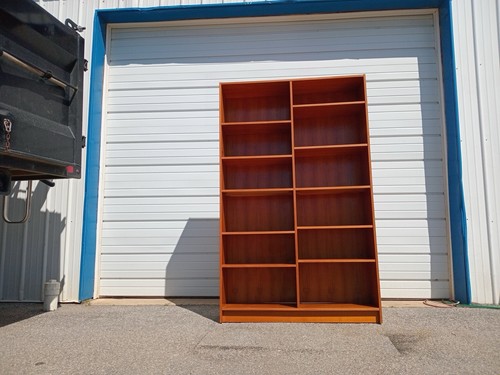 Mid-Century Modern Danish Modern Poul Hundevad Style Teak Double Bookcase - Picture 4 of 14