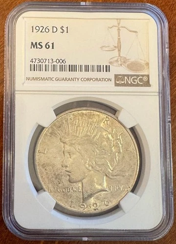 1926 D NGC MS61 Peace Silver Dollar