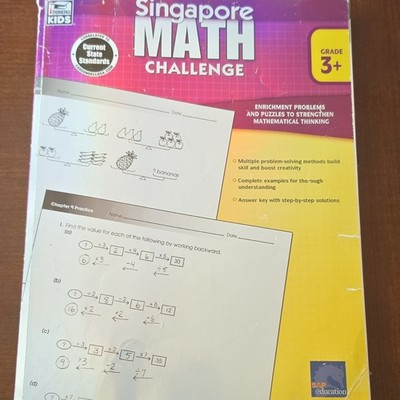 Carson-Dellosa Singapore Math Challenge Grade 3+ Activity Book Paperback