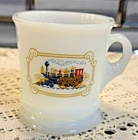 Vtg Train Mug Iron Horse Shaving Coffee Milk Glass Vintage Locomotive Avon