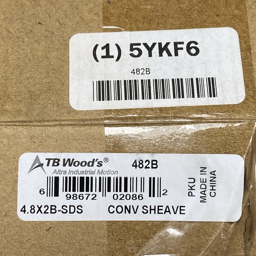 Puleggia per cintura a V a 2 scanalature diametro passo 4,8" per boccola SDS, TB Woods 482B, NUOVO - Foto 2 di 10