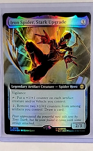 2025 MTG Magic The Gathering SPM SpiderMan Foil 279 Iron Spider Stark Upgrade LP