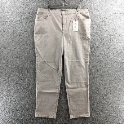 Gloria Vanderbilt Amanda Tapered Leg Jeans Womens 20WL Beige Hi-Rise Casual NEW