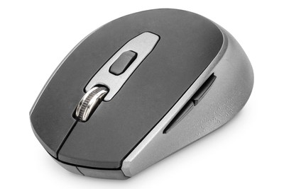 DIGITUS Wireless Optical Mouse 6D 2.4GHz 800/1000/1600DPI Black Grey