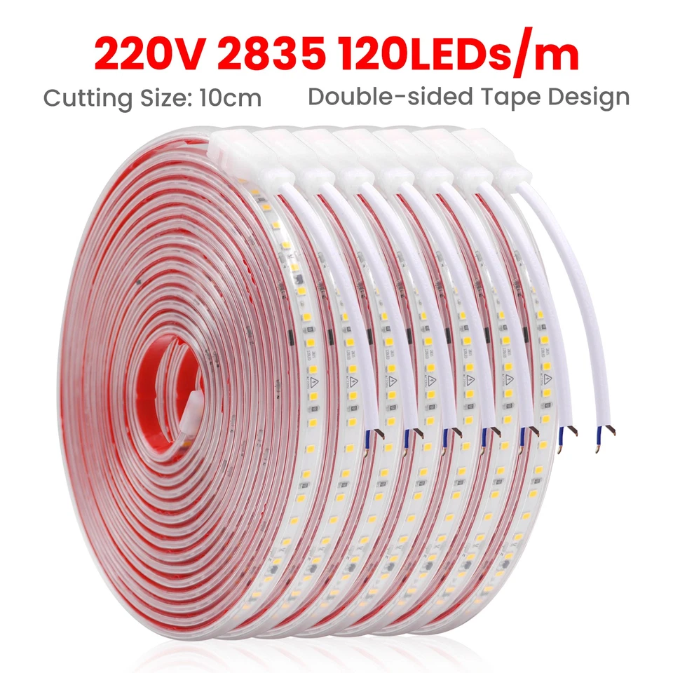 Lichtband LED Streifen Stripe 220V 230V Wasserdicht Lichtschlauch Selbstklebend - Bild 3 von 4